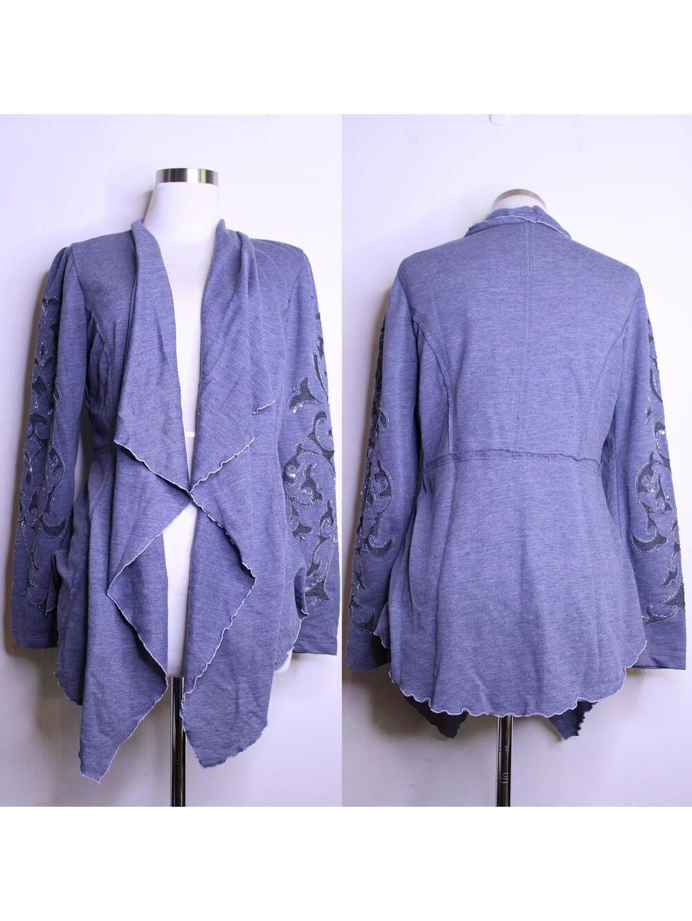 NWT Krista Lee Blue Embellished Whimsy Cardigan - Small